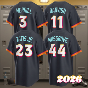 Camiseta de Béisbol City Connect 2026 para Hombre, Cosida, 100% Poliéster, Secado Rápido, Cuello en V, Fernando Tatis Jr, Manny Machado, Jackson Merrill - Product Image 3