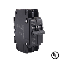 Disjoncteur sur rail DIN certifié UL HCB1U-60/2, protection de circuit de branche UL489, 2 pôles, 15 ampères, 240 Vca, courbe C