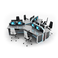 Établi modulaire irrégulier personnalisable pour employés, bureau de centre de commande de haute qualité, console de répartition centrale