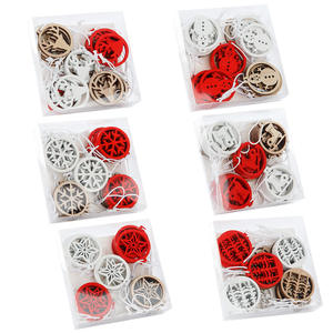 24pcs High Quality Christmas Tree Decoration Wooden Hanging Snowflake Pendant New Cross-Border Christmas Decorations - Product Image 4