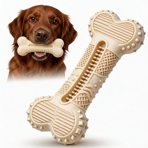 Jouets pour chiens multicolores personnalisés pour les chiens agressifs, design amusant, forme d'os en caoutchouc, petit jouet pour chien indestructible - Product Image 1