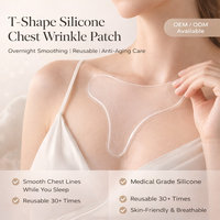 Coussinets anti-rides personnalisés en silicone en forme de T, réutilisables, de qualité médicale, marque privée, soins de la peau, beauté, vente en gros