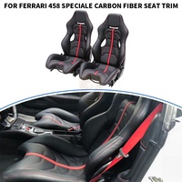 Garnitures intérieures de voiture Siège baquet de luxe réglable en cuir de fibre de carbone pour Ferrari 458 Speciale 488 Sport Racing Seat