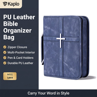 Bolsa para Biblia de Cuero PU con Asa de Transporte y Cremallera Metálica, Organizador de Viaje para Iglesia, Funda para Biblia con Impresión Personalizada, Tamaño Estándar