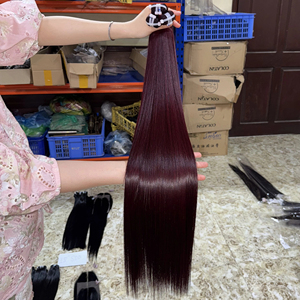 Extensions de cheveux humains vietnamiens 100% vierges, cheveux noirs naturels, doux, lisses, épais, pour la vente en gros et l'exportation - Product Image 1