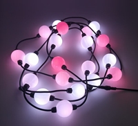 DMX512 haute performance DC24V 20pcs/strand IP20 360 °   Guirlande lumineuse LED RGB RGBW pour la décoration de façade de parc d'attractions