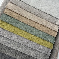 Tissu uni tissé 100 % polyester effet lin, résistant aux taches, style moderne et minimaliste, pour rideaux et coussins