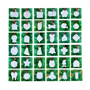 Popular Selling Blanks White Sublimation Holiday Ornaments Square Shape 3x3 inch