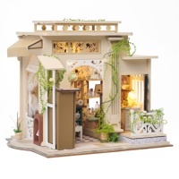Kit DIY K1091 pour niche à livres, puzzle 3D en bois, insert de bibliothèque, modèle miniature de boutique de parfums fait main avec lumière, décoration intérieure