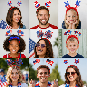 Artículos de Fiesta Novedosos para el Día de la <span class=keywords><strong>Independencia</strong></span> y el Día de los Caídos, Accesorios Patrióticos para el Cabello con la Bandera de EE. UU. en Rojo, Blanco y Azul, Diademas para el Cabello del 4 de Julio - Product Image 1