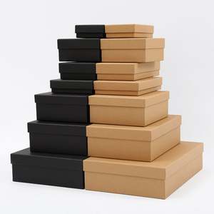 <b>Flat</b> <b>Pack</b> Customizable Size Color Collapsible Trapezoid Shape Kraft Paper Storage <b>Box</b> Home Organization-Candles Photo Frames - Product Image 3