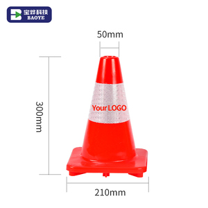 Baoye PVC personalizar cono de tráfico reflectante 28 "36 PVC seguridad carreteras señal Flexible colorido cono de tráfico - Product Image 4