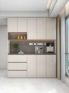 Custom Modern Luxury Living Room Furniture Cabinet with Luminous Lighting Wood Panel <b>Sideboard</b> for <b>Kitchen</b> and Dining Storage - Product Image 2