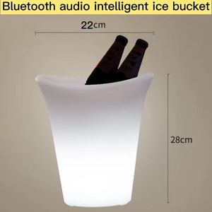 BT hoparlör taşınabilir özel <span class=keywords><strong>Led</strong></span> buz kovası Pe plastik büyük buz kovası 6 şişe şampanya Heinek için - Product Image 3
