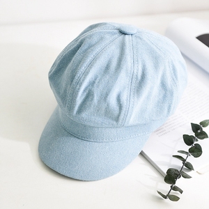 Moda nueva boina pintor 8 paneles hiedra sombreros boina Otoño <span class=keywords><strong>Invierno</strong></span> sólido liso Denim octogonal Newsboy gorra para mujer - Product Image 4