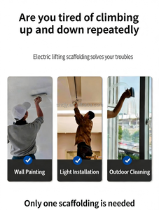 Perancah Listrik 3m 300kg untuk Konstruksi, 110V 220V, Platform Pengangkat Bergerak dengan Remote Control - Product Image 6