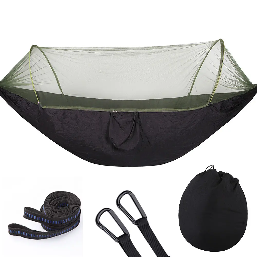 New design lightweight Single Double hammock with mosquito net Outdoor Camping Hammock