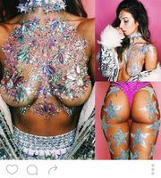 Autocollants en résine pour le corps, diamants, cristaux, accessoires, décorations de festival, strass, tatouages, pierres précieuses pour le visage, bijoux pour la poitrine, pour EDM