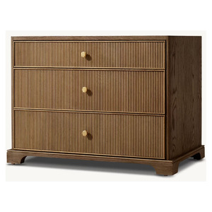 Table de chevet GENEVIEVE REEDED RHMAKER FURNITURE – Table de chevet moderne de luxe avec tiroir pour chambre à coucher - Product Image 3