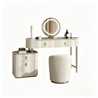 Table de toilette extensible moderne en bois massif sur mesure avec miroir tactile LED haute définition pour hôtel, appartement, chambre à coucher - Vente en gros de produits de maquillage