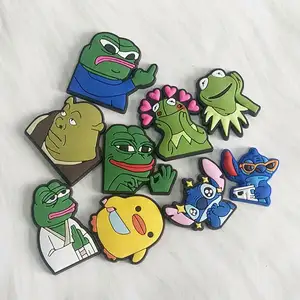 Triste grenouille Pepe Moana breloques sabots en gros décoration de chaussures mois de l'histoire noire christianisme signifie filles elle ne va même pas ici