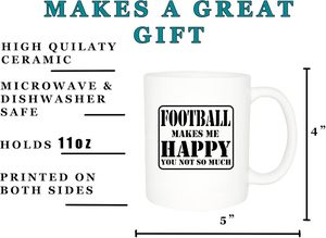 Tazza da Caffè Tattica Rogue River con Stampa Divertente a Tema Calcio, Adatta per Microonde e Lavastoviglie, Eco-Friendly, Mi Fai Felice, Non Tanto, Regalo Originale per Uomini - Product Image 4