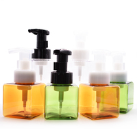 Flacon vide carré en PETG avec pompe mousse pour cosmétiques liquides, sérum et masques faciaux