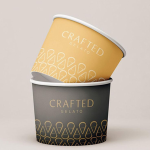 Gobelets à crème glacée jetables imprimés avec logo personnalisé, gobelets à crème glacée jetables recyclables, gobelets à crème glacée de 3 oz avec couvercles pour emporter - Product Image 2