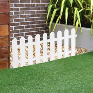 Clôture en plastique blanc 4 pièces 20 pouces Bordure de jardin décorative pour pelouse Patio Cour Utilisation intérieure et extérieure - Product Image 1