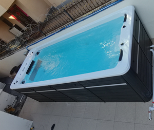 สระว่ายน้ําไม่มีที่สิ้นสุด 5.5 ม. Jacuzzis เจ็ทอ่างน้ําวนอ่างหิน <span class=keywords><strong>Balboa</strong></span> หลอดร้อนระบบการฝึกอบรมกลางแจ้งอ่างสปาสระว่ายน้ําในพื้นดิน - Product Image 2