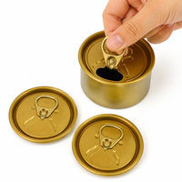 LANDY B64 Couvercles à anneau de traction RPT couleur dorée pour canettes de boissons en aluminium, diamètre 202, taille de port, légers, 250ml-500ml