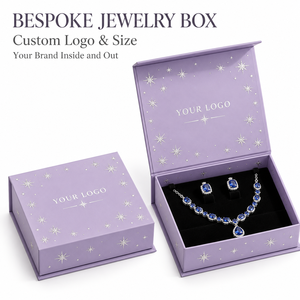 <strong>Bespoke</strong> Jewelry Paper Box Printed Logo Rigid Cardboard Brand Design <strong>Gift</strong> Packaging For Ring Necklace Retail Display - Product Image 1