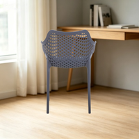 Chaise d'hôtel en plastique en gros, siège fixe moderne pour lieux publics, fauteuil ajouré jaune empilable pour patio, jardin et extérieur