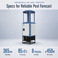 Tueur d'insectes solaire avec technologie de destruction par infrarouge lointain, taux de mortalité de 98 %, monté sur poteau