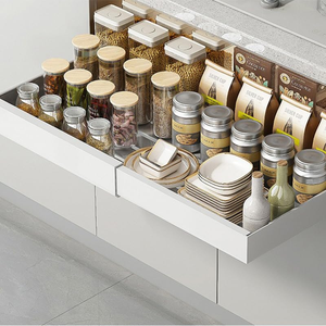 Organisateur de tiroir extensible en acier grande capacité pour bouteilles d'eau, idéal pour armoire de cuisine, salle de bain ou garde-manger - Product Image 5