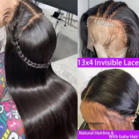 Perruques en cheveux naturels noirs vietnamiens bruts 12A en gros, sans colle, avec dentelle frontale HD 13x4, perruques en cheveux humains bruts alignés avec la cuticule