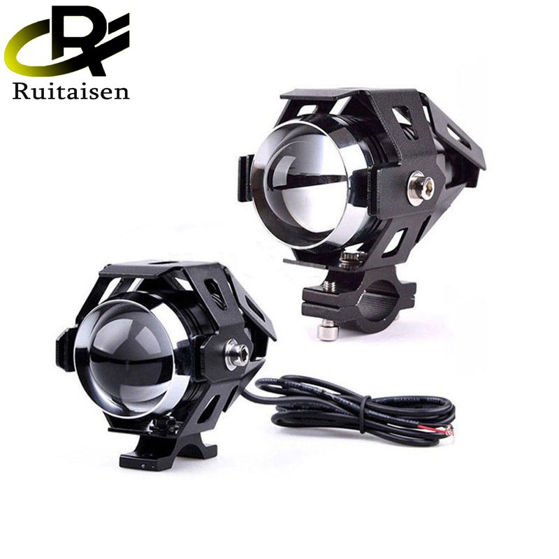 Мотоциклетная фара вспомогательная лампа U5 светодиодный Мотоцикл аксессуары для точечного прожектора 12V Moto пятно света Противотуманные фары для мотоцикла