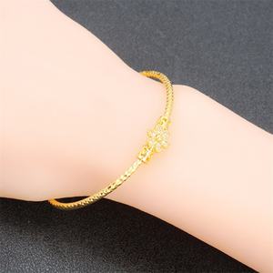 JXX Bracelet manchette tendance en laiton et cuivre plaqué or avec zircone, dernières créations, bijoux pour femme - Product Image 3