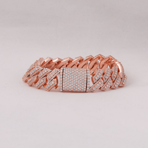 Pulsera de Cadena Cubana de Moissanita Personalizada, Plata de Ley 925, Joyería de Moda VVS con Brillo Similar al de Diamantes - Product Image 1