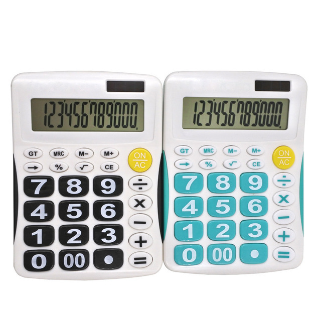 12 Digit Large Screen Calculator Solar Power Plastic Scientific Calculator Desktop Dual Power Calculator