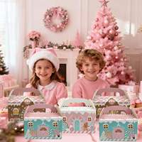 Boîtes personnalisées pour friandises de Noël, boîtes à biscuits en forme de maison en pain d'épices, boîtes cadeaux en carton pour fêtes de Noël