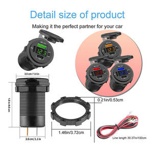 60W <span class=keywords><strong>USB</strong></span>-C Meerdere Auto-Oplader Socket <span class=keywords><strong>Usb</strong></span> Stopcontact Metaal 12V/24V Triple Blue Mini Snelle Universele Auto Telefoon Oplader Dc 12V-24V - Product Image 6