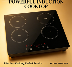 Table de cuisson à <span class=keywords><strong>induction</strong></span> commerciale 4 brûleurs, 1800W+1800W+1000W+1000W, Vitroceramique, Minuterie et verrouillage enfant, Sûr et efficace - Product Image 1