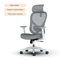 Chaise de bureau ergonomique pivotante de luxe au design moderne, avec dossier haut en tissu, support lombaire et hauteur réglable, idéale pour atelier