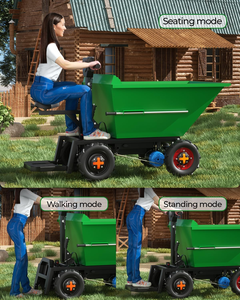 Carriola Elettrica Professionale a 4 Ruote <span class=keywords><strong>con</strong></span> <span class=keywords><strong>Sedile</strong></span>, Pneumatici All-Terrain, Trasportatore Elettrico 48V/60V per Fattoria - Product Image 1