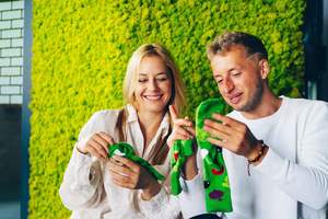 Conception d'emballage personnalisée, boîte cadeau originale pour salade alimentaire, chaussettes mi-mollet unisexes - Product Image 6