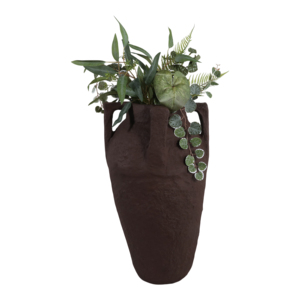 Vaso moderno alto e testurizzato con manici per l'arredamento del soggiorno, vaso decorativo per fiori per camera da letto, ufficio e decorazioni per la casa - Product Image 2