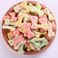 Biscuits pour animaux de compagnie en forme d'os 300g, multicolores, croustillants, friandises d'entraînement pour chiens et chats, collations naturelles pour animaux de compagnie, vente en gros, OEM, étiquette privée