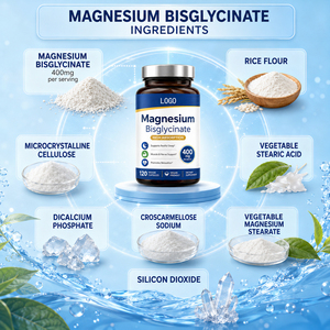 Capsules de glycinate de magnésium 500 mg pour la récupération musculaire, la santé cérébrale, le soutien immunitaire et cardiaque, dose personnalisable (2 capsules par...). - Product Image 2