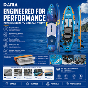 Tabla de Paddle Inflable DAMA SUP Factory Orange con Asa Central, Paquete de Viaje Compacto, Recreación Familiar - Product Image 4